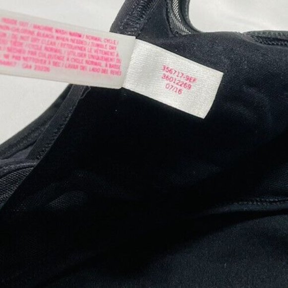Victoria's Secret PINK Mesh Crop Sports Bra Tank Black And White Size Medium - Picture 7 of 7